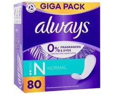 Always Daily Fresh Normal Higieniniai Įklotai, 0 % Kvapiųjų Medžiagų ir Dažiklių, 80 vnt.