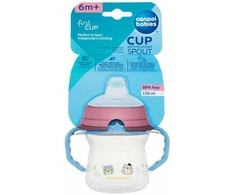 Canpol babies gertuvė su silikoniniu snapeliu FirstCup 150ml BONJOUR PARIS (56/612_blu)