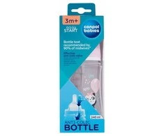 Canpolbabies CANPOL 35/221 EasyStart Egzotiškas platus buteliukas nuo dieglių 240ml rožinis