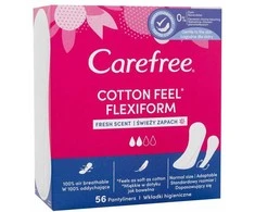 „Carefree“ medvilniniai įklotai „Flexiform Fresh Scent“ – gaivus kvapas, 1 pakuotė – 56 vnt.