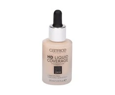 "Catrice Hd Liquid Coverage Foundation" dengiamasis makiažo pagrindas, išliekantis iki 24 val. 010 Light rusvai gelsvas 30ml