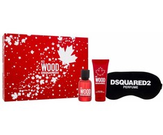 Dsquared2 Raudona Wood rinkinys moterims (EDT, 50 ml + dušo želė, 100 ml + miego kaukė)