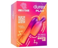 Durex Žaiskite Vibe &amp; Tease 2in1 vibratorių su stimuliuojančiu antgaliu