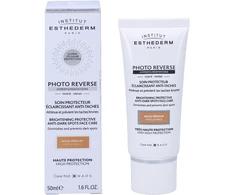 Institut Esthederm Institut Estherderm Photo Reverse rusvai gelsvas Medium apsauginis kremas nuo tamsių dėmių didelė apsauga nuo saulės 50ml