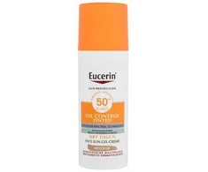 Eucerin Sun Oil Control Tinted Sun Gel Kreminis SPF 50+ kremas nuo saulės, atspalvis: Medium, 50 ml