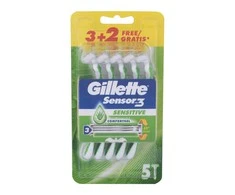 Vienkartiniai skustuvo peiliukai „Gillette Sensor3 Sensitive“, 5 vnt.
