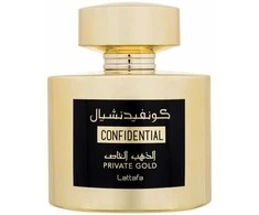 Unisex kvepalai Lattafa Confidential Private Gold EDP, 100 ml