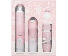 Lattafa Yara EDP rinkinys moterims (EDP 100 ml + Dezodorantas 200 ml + Air Freshener 300 ml)