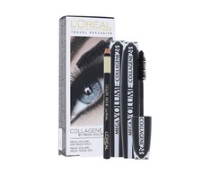 Set L'Oreal Paris: Mega Volume Collagene 24h Extra Blakstienų tušas Juodas, 2 pcs, 9 ml + Contour Khol Kohl Akių apvadas Juodas 1.2 g