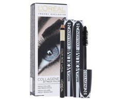 Set L'Oreal Paris: Mega Volume Collagene 24h Extra Blakstienų tušas Juodas, 2 pcs, 9 ml + Contour Khol Kohl Akių apvadas Juodas 1.2 g
