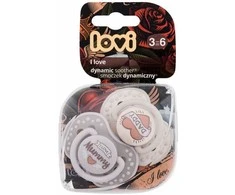 LOVI 22/867 Dinaminis silikoninis čiulptukas 3-6 m 2vnt I Love