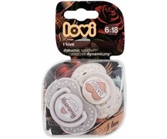 LOVI 22/868 Dinaminis silikoninis čiulptukas 6-18 m 2vnt I Love