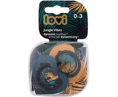 LOVI 22/901 Dinaminis silikoninis čiulptukas 0-3m 2vnt Jungle Vibes Boy