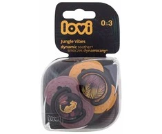 LOVI 22/901 Dinaminis silikoninis čiulptukas 0-3m 2vnt Jungle Vibes Girl