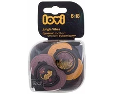 LOVI 22/903 Dinaminis silikoninis čiulptukas 6-18m 2vnt Jungle Vibes Girl