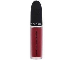 MAC Cosmetics skysti lūpų dažai „Powder Kiss“ (skysti lūpų dažai) 5 ml, 975 Ruby Boo