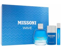 Set Missoni: Wave Eau De Toilette For Men, 100 ml + Wave Eau De Toilette For Men, 10 ml + Wave Protecting Dezodorantas Stick For Men, 75 ml