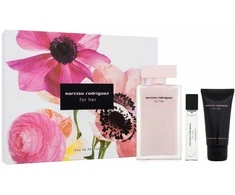 Narciso Rodriguez For Her rinkinys moterims (EDP, 100 ml + EDP, 10 ml + kūno losjonas, 50 ml)