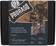 Barzdos priežiūros rinkinys Proraso Duo Pack Azur Lime Beard Oil &amp; Shampoo, 1vnt