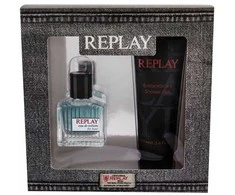 Rinkinys „Replay“: tualetinis vanduo vyrams, 30 ml + drėkinamasis dušo želė visiems odos tipams, 100 ml
