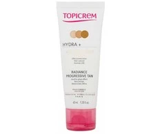 Topicrem HYDRA+ Radiance Progressive Tan drėkinantis savaiminio įdegio kremas jautriai veido odai, 40 ml