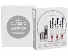 Travalo Classic HD SET Sidabrinis pildomų kvepalų buteliukų (atomaizerių) rinkinys, 3 x 5 ml