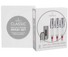 Travalo Classic HD SET Sidabrinis pildomų kvepalų buteliukų (atomaizerių) rinkinys, 3 x 5 ml