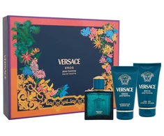 Set Versace: Eros Eau De Parfum For Men, 50 ml + Eros Dušo želė For All Skin Types, 50 ml + Eros Hydrating After-Shave Balzamas, 50 ml
