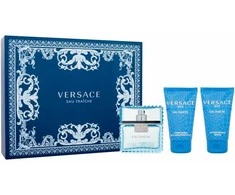Versace Man Eau Fraiche Giftset rinkinys vyrams (EDT, 50 ml + dušo želė, 50 ml + balzamas po skutimosi, 50 ml)