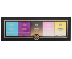 Versace Miniatures Collection EDT rinkinys moterims (EDT Geltona Diamond 5 ml + EDT Bright Crystal 5 ml + EDT Crystal Noir 5 ml + EDP Dylan Violetinė 5 ml + EDT Dylan Turquoise 5 ml)