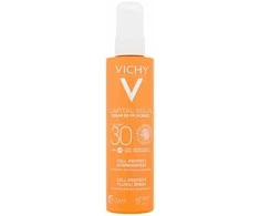 "Vichy Capital Soleil Invisible Fluid Purškiklis Spf30 apsauga nuo saulės veidui ir kūnui atspari vandeniui 200ml