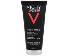 Vichy Homme Hydra Mag C Dušo želė Body And Hair dušo gelis vyrams kūnui ir plaukams, 200 ml