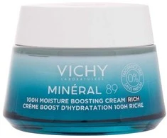 Vichy Mineral 89 100H Moisture Boosting Kreminis - Rich drėkinantis veido kremas sausai ir normaliai odai, 50 ml