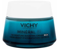Vichy Mineral 89 Rich Kreminis drėkinantis kremas sausai ir jautriai veido odai, 50 ml