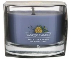 Yankee Candle Juodas Tea &amp; Lemon Scented Candle kvepianti žvakė, 37 g