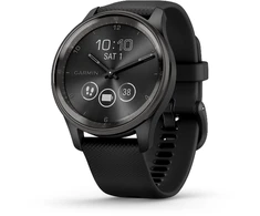 Išmanusis laikrodis Garmin vívomove® Trend, Skalūno spalvos nerūdijančiojo plieno apvadas, su juodu korpusu ir silikoniniu dirželiu (Ekspozicinė prekė)