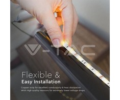 4,8 W/m, 100-240V LED juosta V-TAC, RGB. Komplekte 2x5m juosta, adapteris ir valdymo pultelis