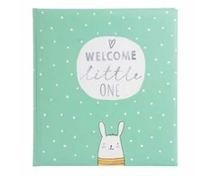 Albumas GOLDBUCH 15 181 Welcome little one mint 30x31/60psl | balti lapai | kampučiai/lipdukai | knyginio rišimo pažeista pakuotė