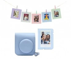 Nuotraukų rėmelis Fujifilm instax mini 12 priedų rinkinys (DĖKLAS, ALBUMAS, RĖMELIAI SU SEGTUKAIS); PASTEL Mėlynas