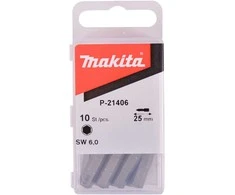 Makita Šešiakampis sukimo antgalis 25X6 (10Vnt.) P-21406