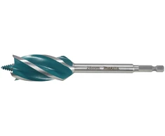 Makita Grąžtas medienai su 4 grioveliais ir 4 pjaunančiomis briaunomis, 28x165 mm, su 1/4" šešiakampiu koteliu E-26696
