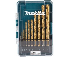 Grąžtas Makita HSS-TiN metalo grąžų rinkinys iš 10 vnt. D-72849