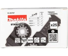 Makita Įgilinamieji pjovimo ašmenys 32mm TMA051; HCS, STARLOCK, medienai, 25 vnt. E-25797 TMA051; HCS, SL, Medis