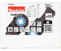 Makita Įgilinamieji pjovimo ašmenys 32mm TMA061; HM, STARLOCK, Metalui, 25 vnt. E-25921 TMA061; HM , Metalas