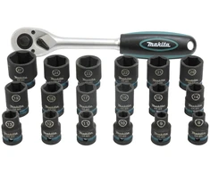 Makita IMPACT Juodas 1/2" smūginių sukimo galvų rinkinys, 19 vnt. E-30069