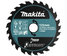 Makita T.C.T. pjovimo ašmenys, 125x20/25T/1,35, Efficut E-28880