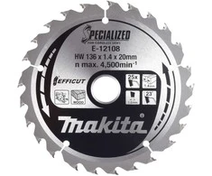 Makita T.C.T. pjūklas 136X1.4X20mm 23° T25 EFFICUT E-12108