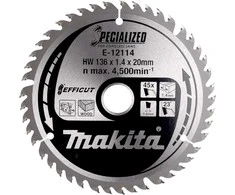 Makita T.C.T. pjūklas 136X1.4X20mm 23° T45 EFFICUT E-12114