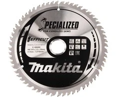 Makita T.C.T. pjūklas 216X30X2,0MM 10° T60 E-08888 T.C.T • 216 x 30 mm • 60 T • 10° • Medienai