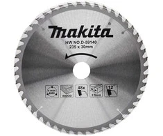 Makita T.C.T. pjūklas 235X2.5X30mm 12° T48 D-59140 T.C.T • 235 x30 mm • T48 • 12° • Medienai